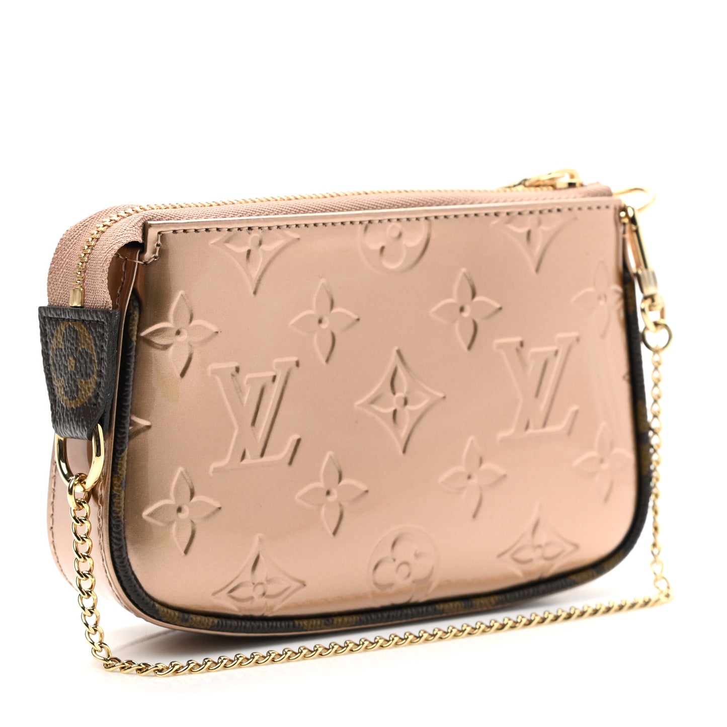 Metallic Vernis Mini Pochette Accessories Rose Gold