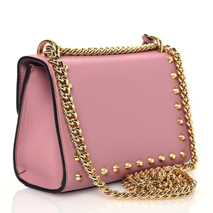 Gucci Calfskin Studded Small Padlock Shoulder Bag Carmine Rose 3 of 12