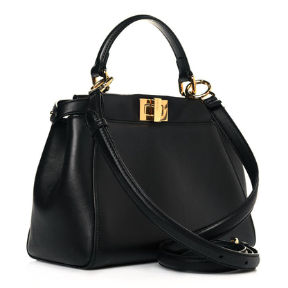 Fendi Nappa Stacked Bar Mini Peekaboo Iconic Satchel Black 3 of 12