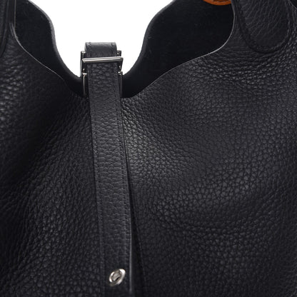 Hermes Taurillon Clemence Picotin Lock 22 MM Black Gold 8 of 10