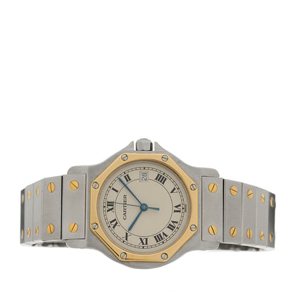 Cartier Stainless Steel 18K Yellow Gold 29mm Santos Octagon Quartz Watch 2 of 4