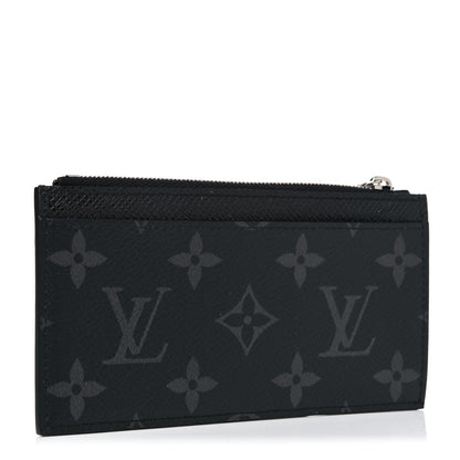 Louis Vuitton Monogram Eclipse Taiga Coin Card Holder 2 of 9
