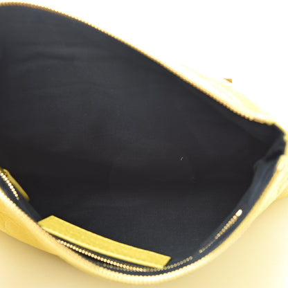 Balenciaga Agneau Giant 12 Gold Hardware Flat Handle Clutch Curry 7 of 9