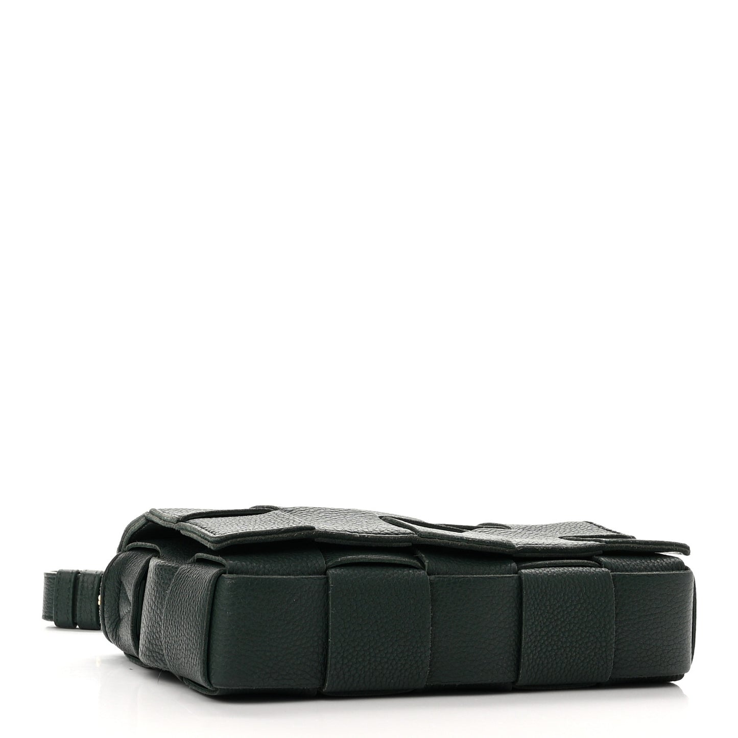 Grained Calfskin Maxi Intrecciato Cassette Crossbody Bag Raintree Green