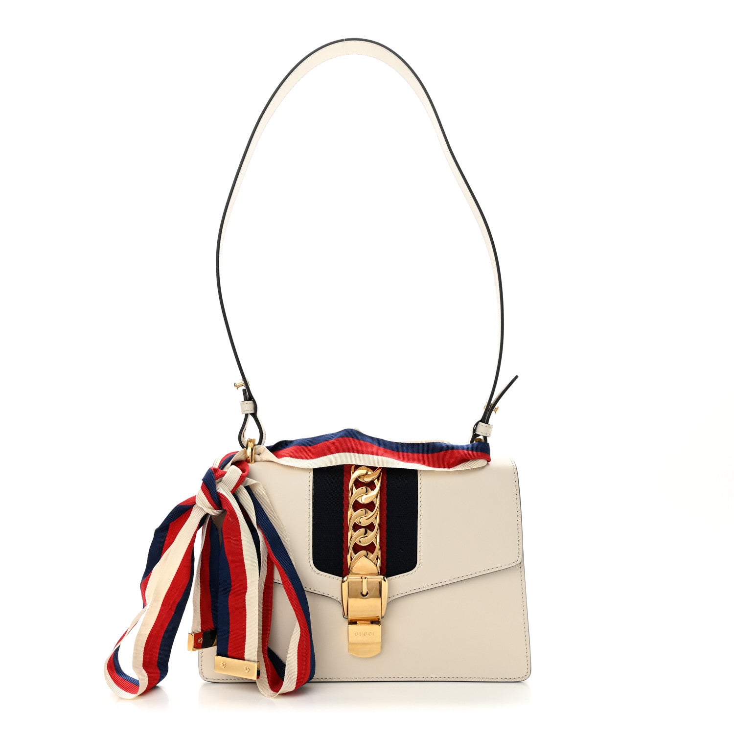 Gucci Calfskin Small Sylvie Shoulder Bag White 1 of 12