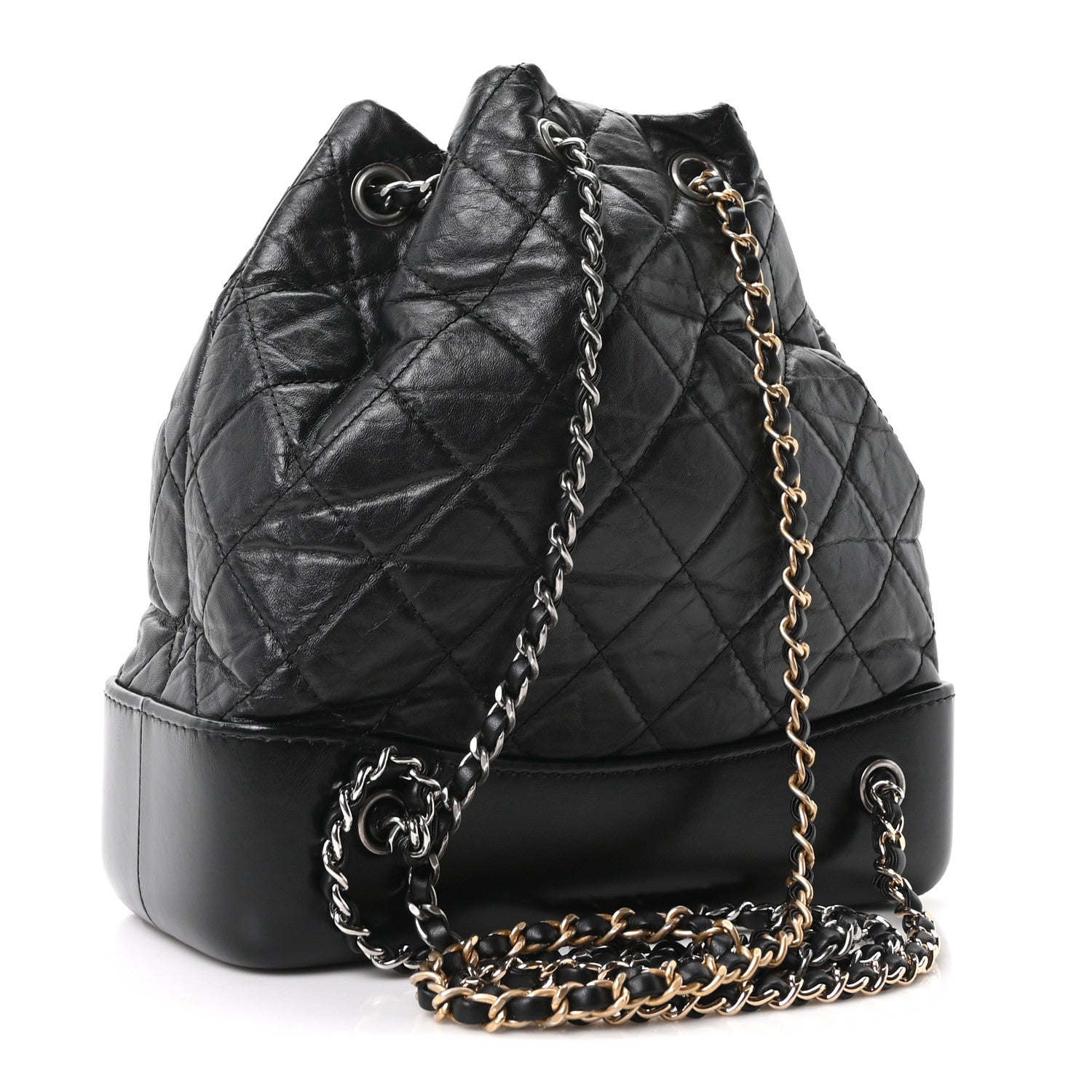 Chanel Aged Calfskin Quilted Small Gabrielle Backpack Black 2 of 10