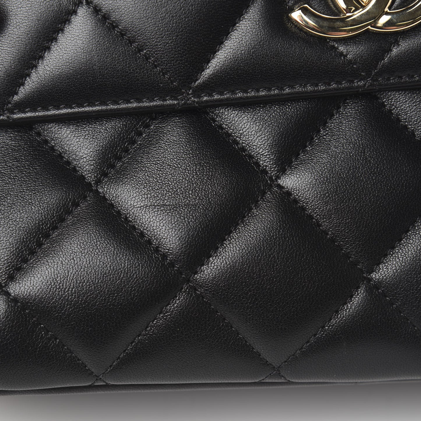 Lambskin Quilted Small Trendy CC Dual Handle Flap Bag Black