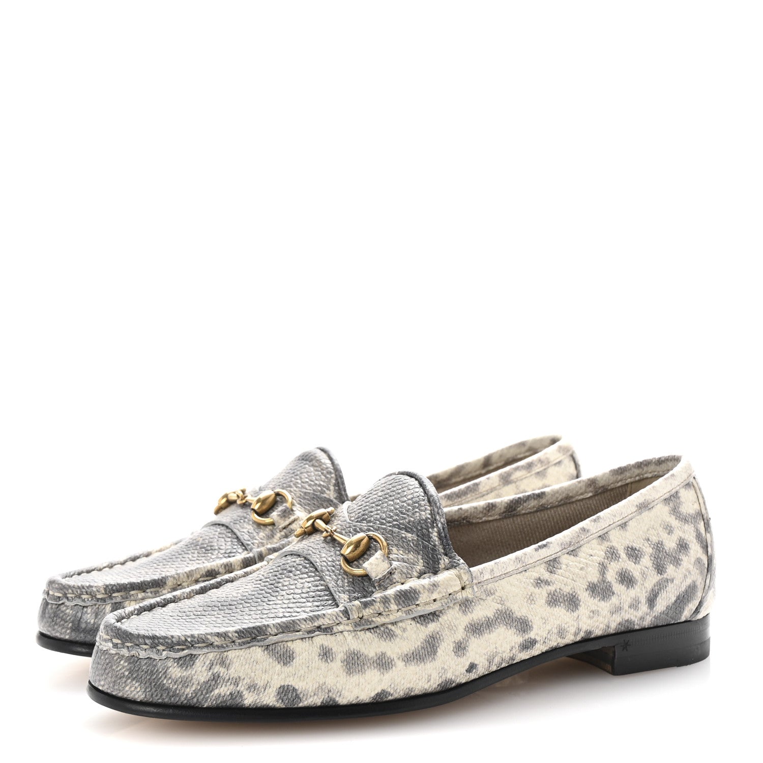 Gucci Lambskin Animalier Karung Printed Horsebit Loafers 36.5 Roccia 4 of 9