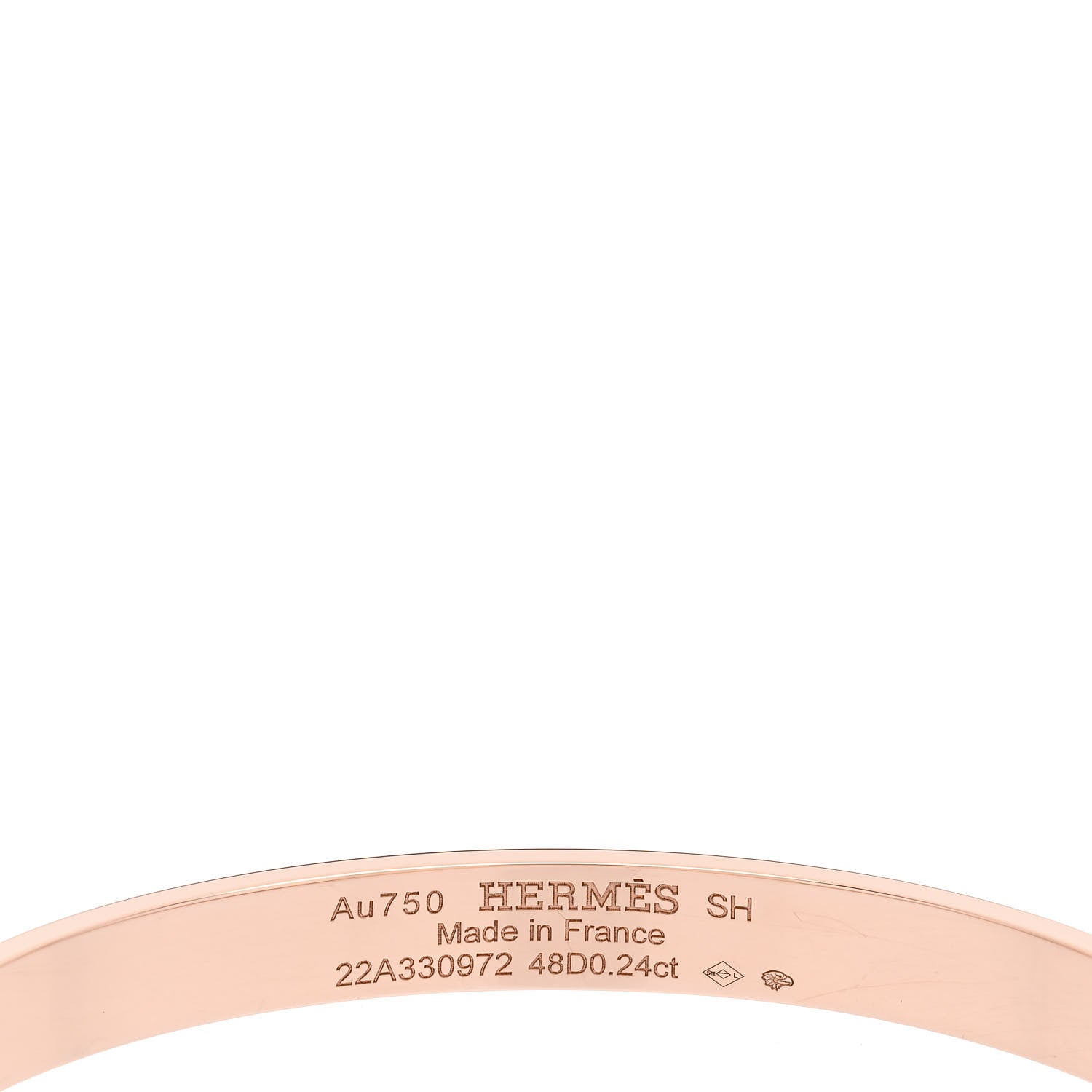Hermes 18K Rose Gold Diamond PM Collier De Chien Bracelet SH 3 of 4