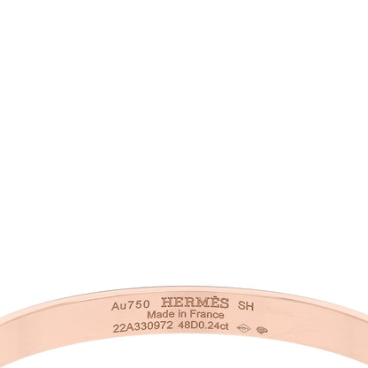 Hermes 18K Rose Gold Diamond PM Collier De Chien Bracelet SH 3 of 4