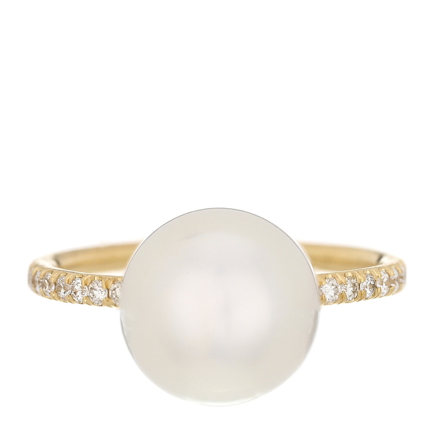 Irene Neuwirth 18K Yellow Gold Diamond South Sea Cultured Pearl 10mm Gumball Ring 54 7 1 of 7