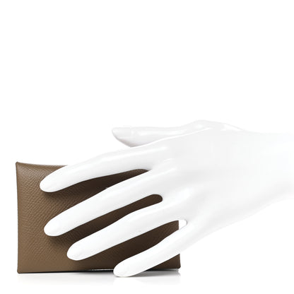 Hermes Epsom Calvi Card Case Etoupe 2 of 7