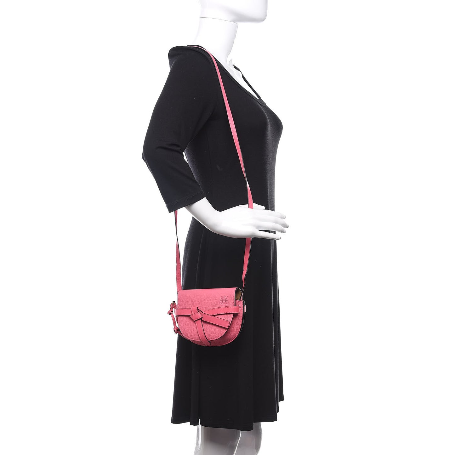 Grained Calfskin Mini Gate Crossbody Bag Wild Rose
