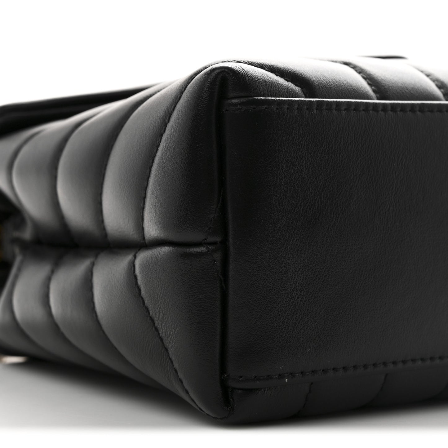 Calfskin Y Quilted Monogram Small Loulou Chain Satchel Black