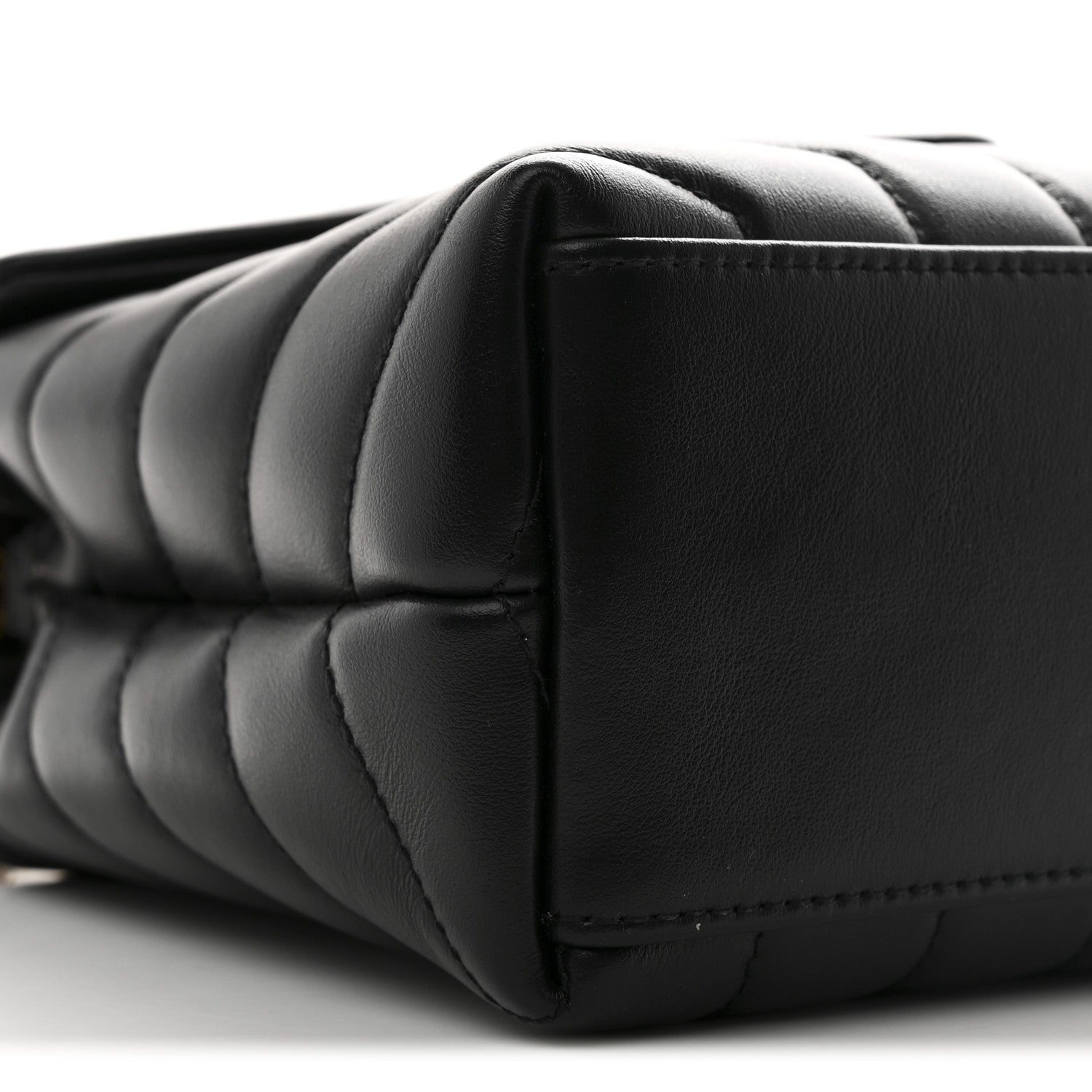 Saint Laurent Calfskin Y Quilted Monogram Small Loulou Chain Satchel Black 9 of 10