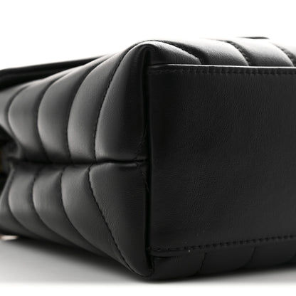 Saint Laurent Calfskin Y Quilted Monogram Small Loulou Chain Satchel Black 9 of 10