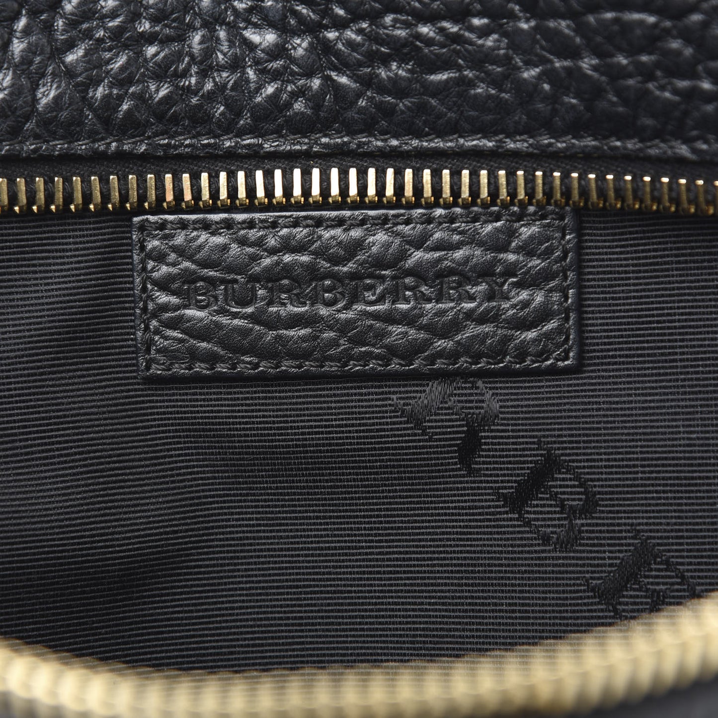 Signature Grain Calfskin Check Embossed Medium Balmoral Clutch Bag Black