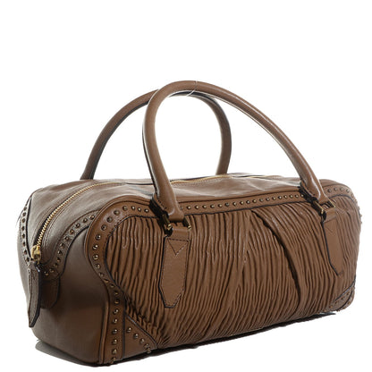Burberry Lambskin Plisse Medium Emerson Tote Bronze Amber 3 of 13
