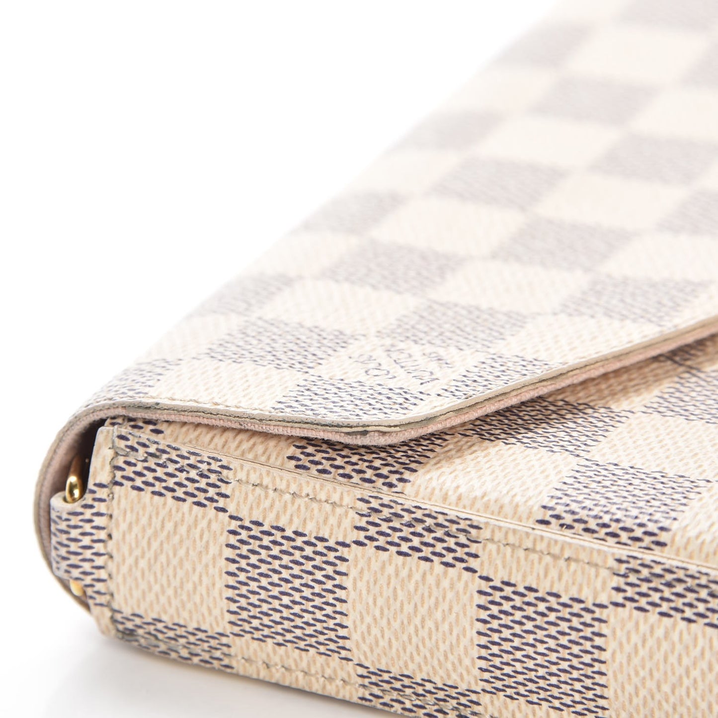 Damier Azur Pochette Felicie Chain Wallet Rose Ballerine