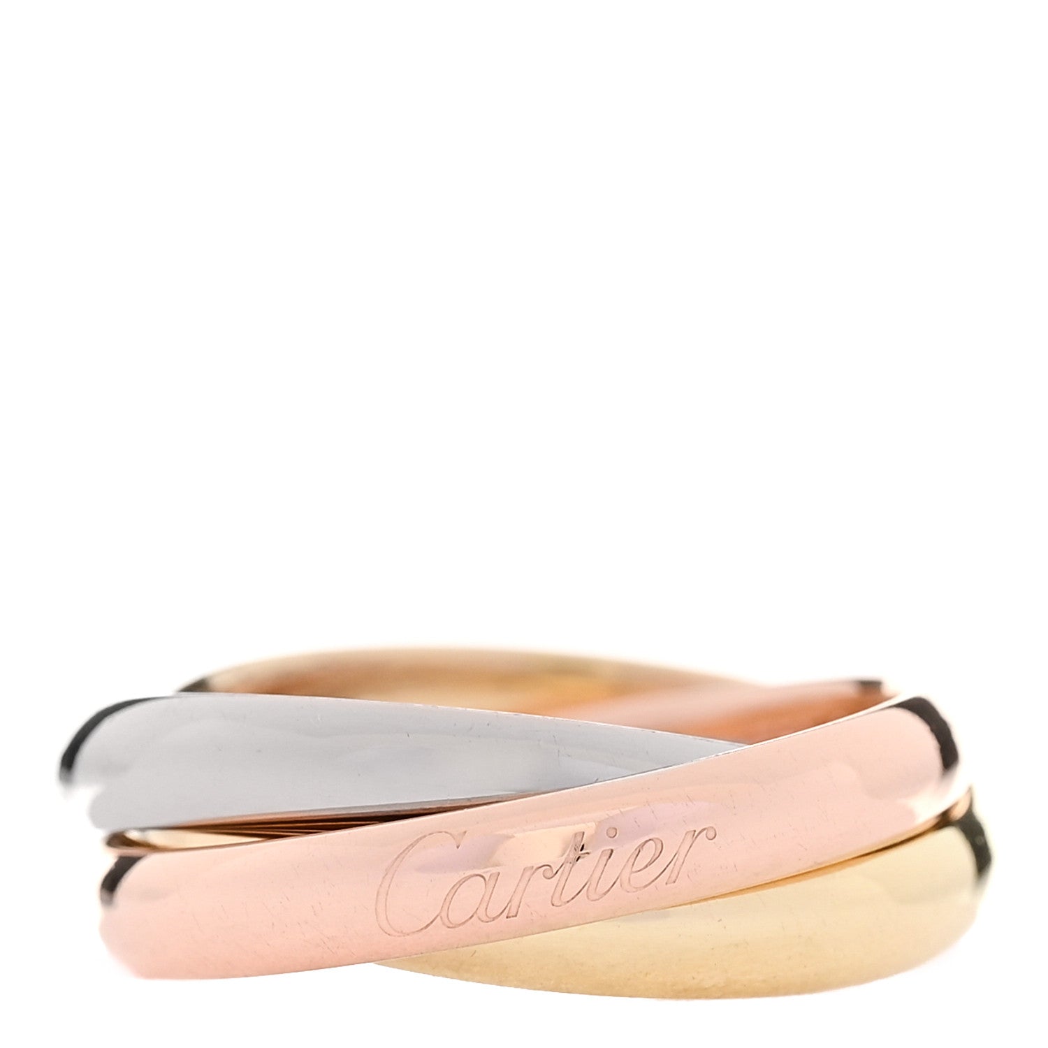 Cartier 18K Pink Yellow White Gold Classic Trinity Ring 51 5.75 1 of 6