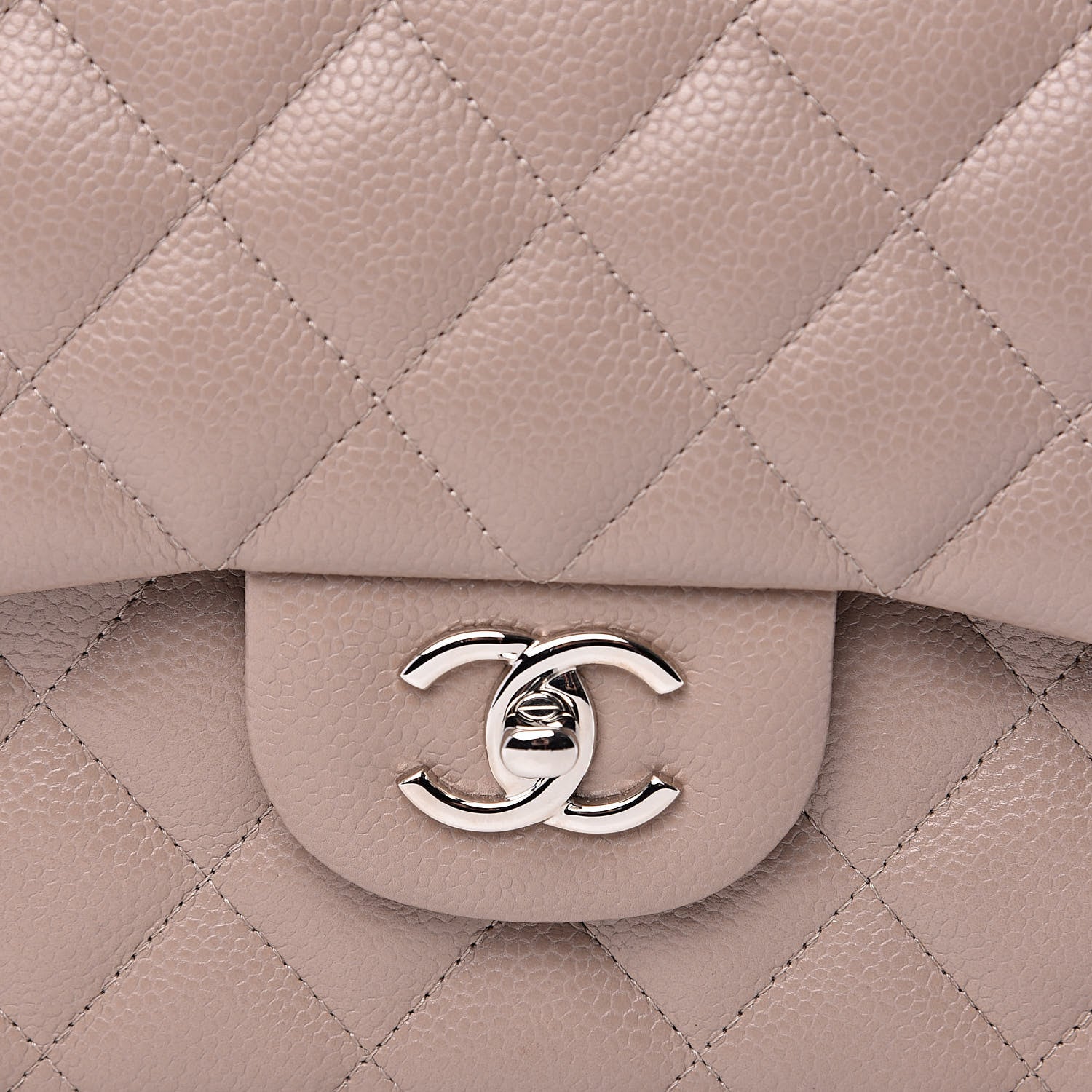 Chanel Caviar Quilted Jumbo Double Flap Taupe 10 of 10