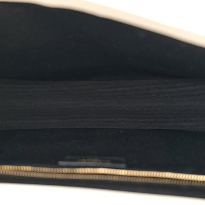 Saint Laurent Grain De Poudre Mixed Matelasse Large Triquilt Monogram Satchel Crema Soft 5 of 12