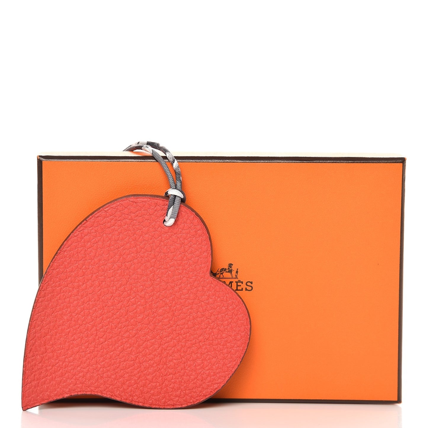 Togo Epsom Petit H Heart Bag Charm Bougainvillea Mangue
