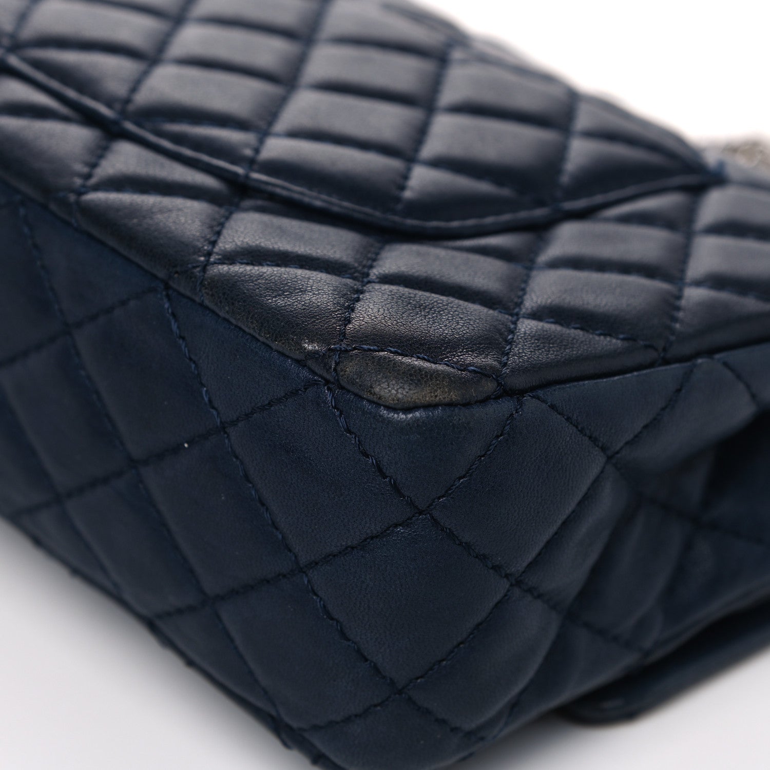 Chanel Lambskin Quilted Medium Double Flap Bijoux Chain Navy 15 of 23