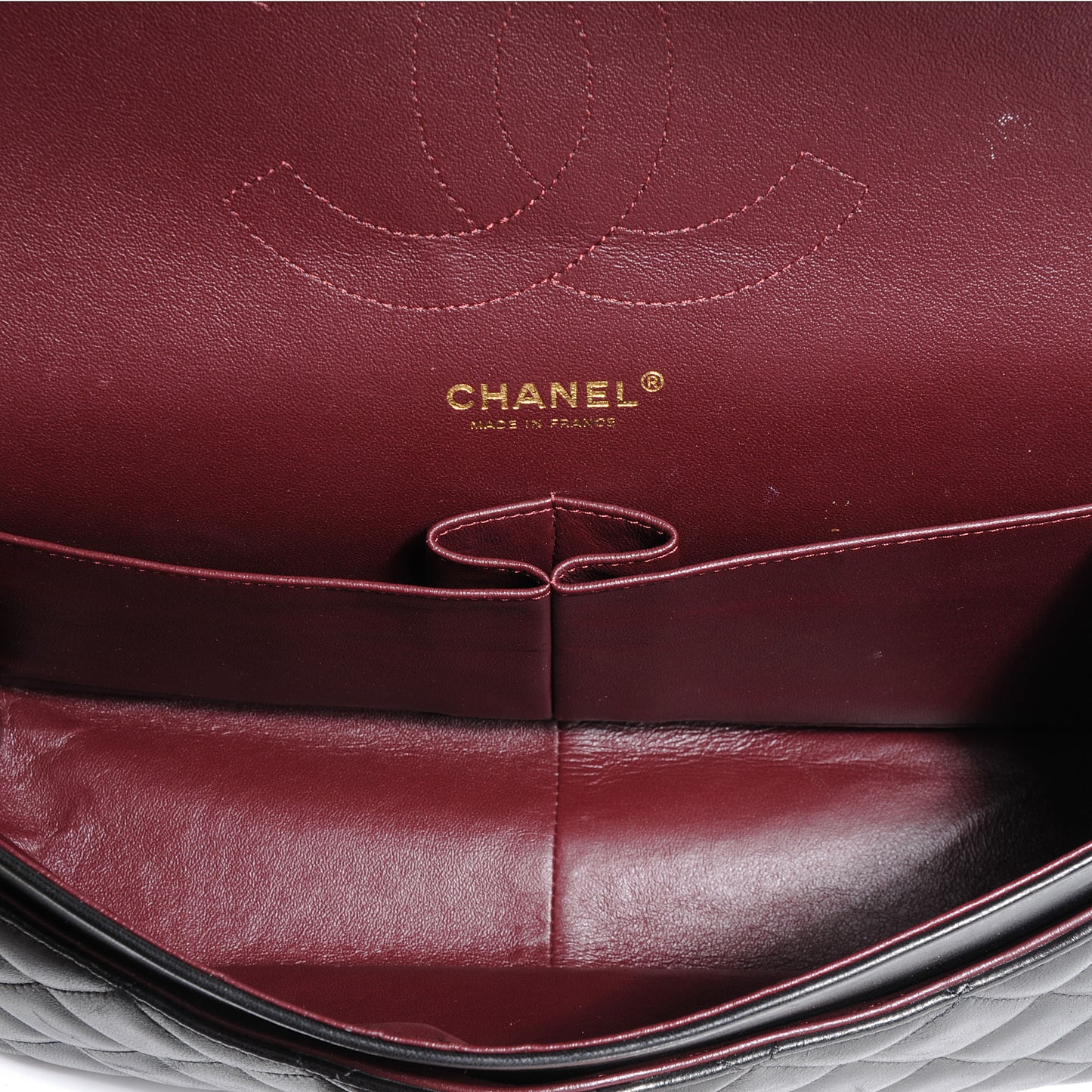 Lambskin Jumbo Double Flap Black