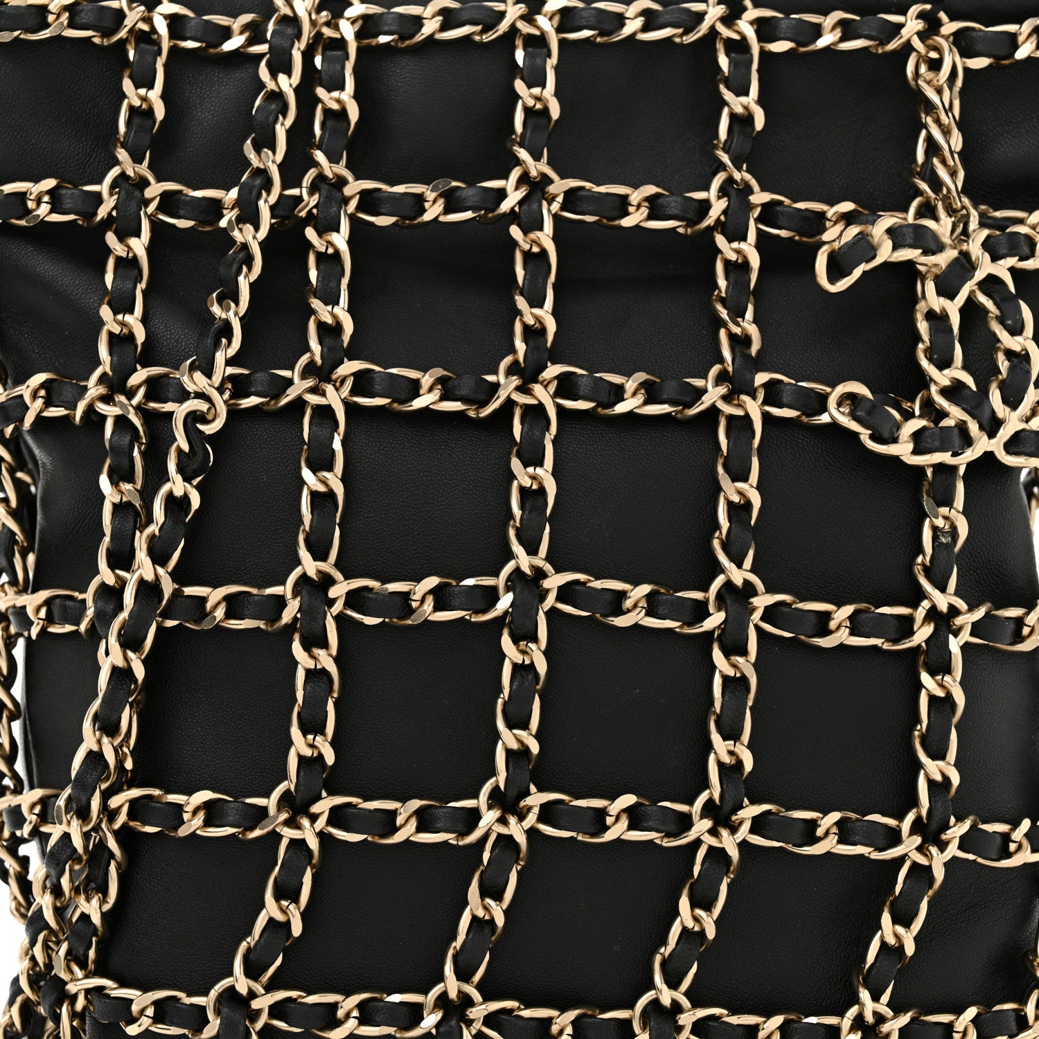 Chanel Lambskin Shopping Chain Tote Black 8 of 10