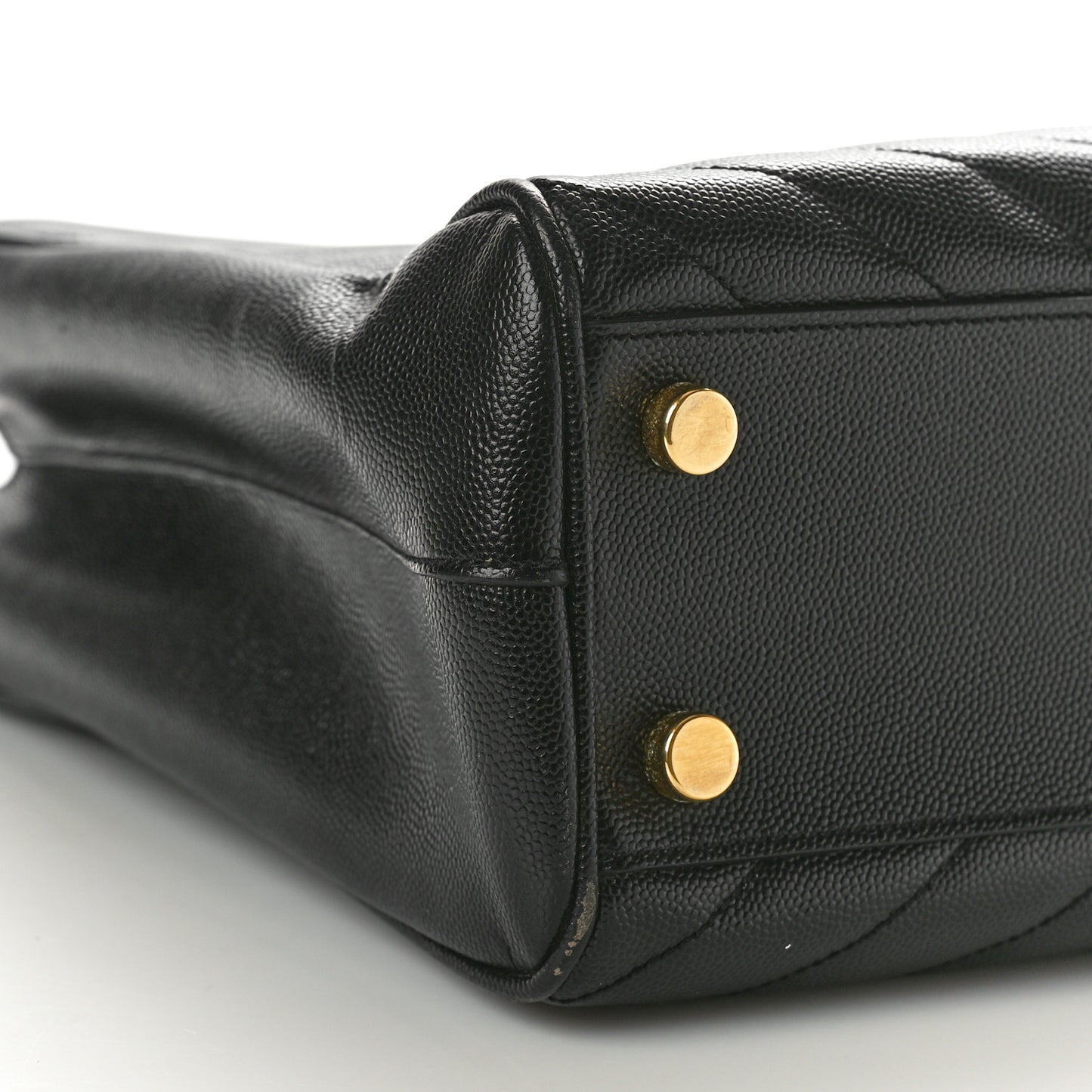 Grain De Poudre Matelasse Chevron Monogram Shopping Bag Black