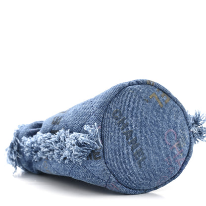 Chanel Denim Quilted Mood Mini Bucket With Chain Blue Multicolor 9 of 13