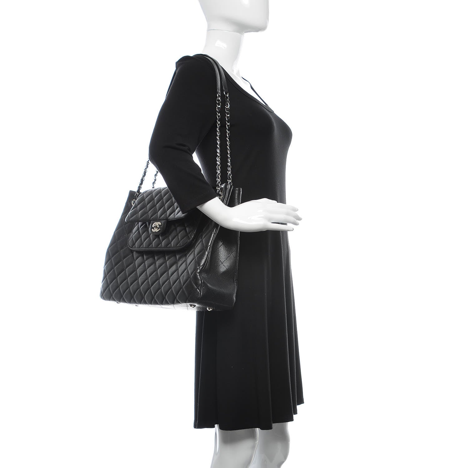 Chanel Caviar Quilted Large Shopping Tote Black 2 of 9