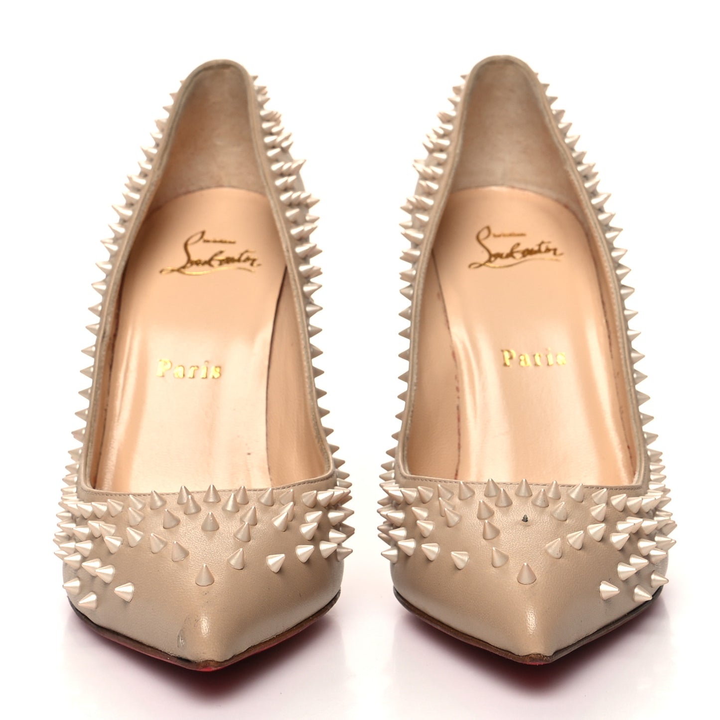Nappa Studded Escarpic 100 Pumps 37.5 Nude Apricot