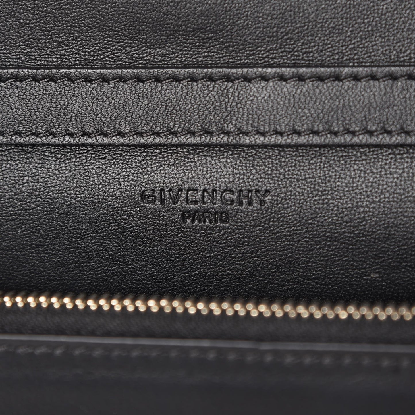 Calfskin Triangle Studded Pandora Chain Wallet Black
