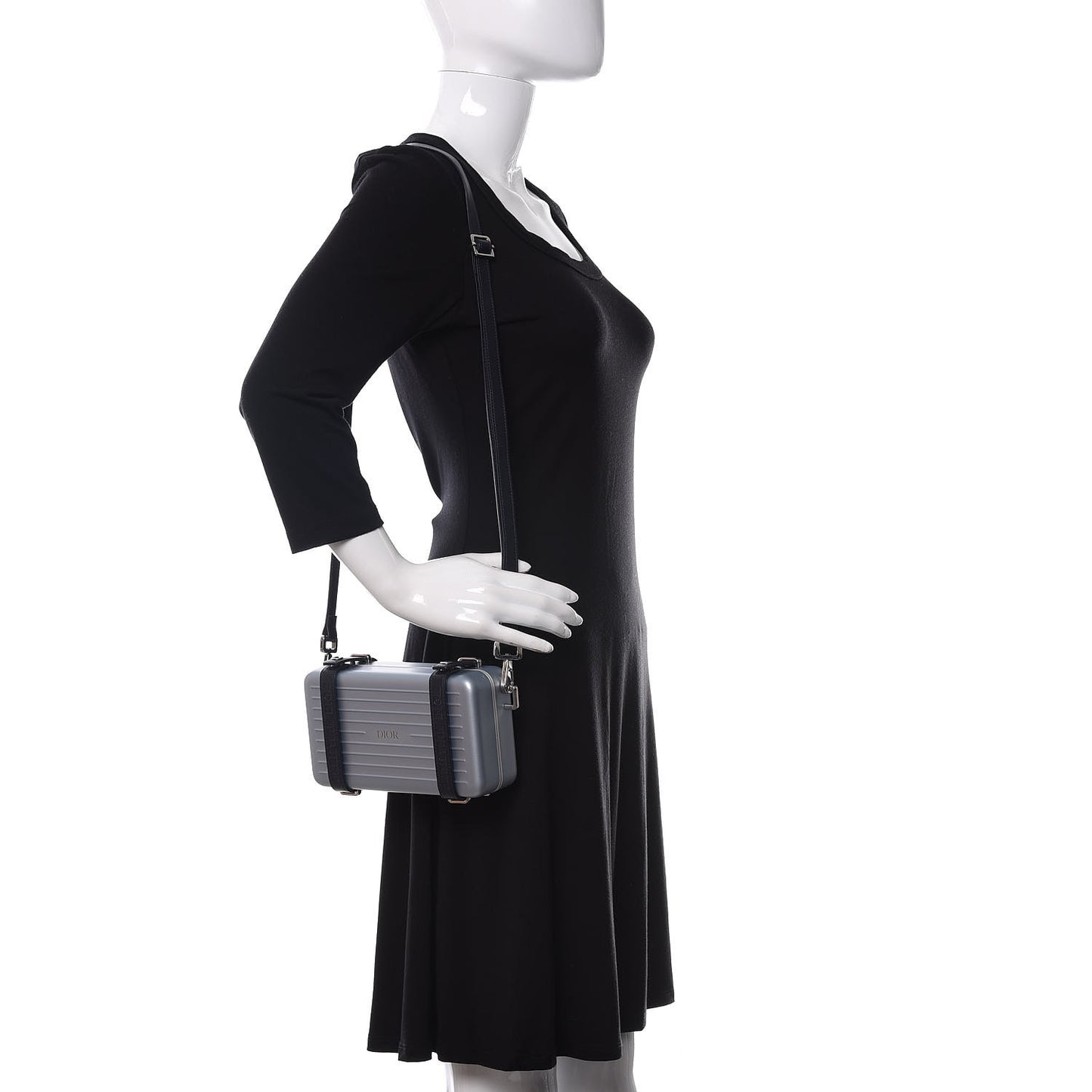 X RIMOWA Aluminum Personal Clutch On Strap Bleu