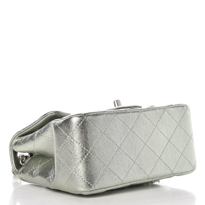 Chanel Metallic Lambskin Quilted Mini Square Flap Green 4 of 8