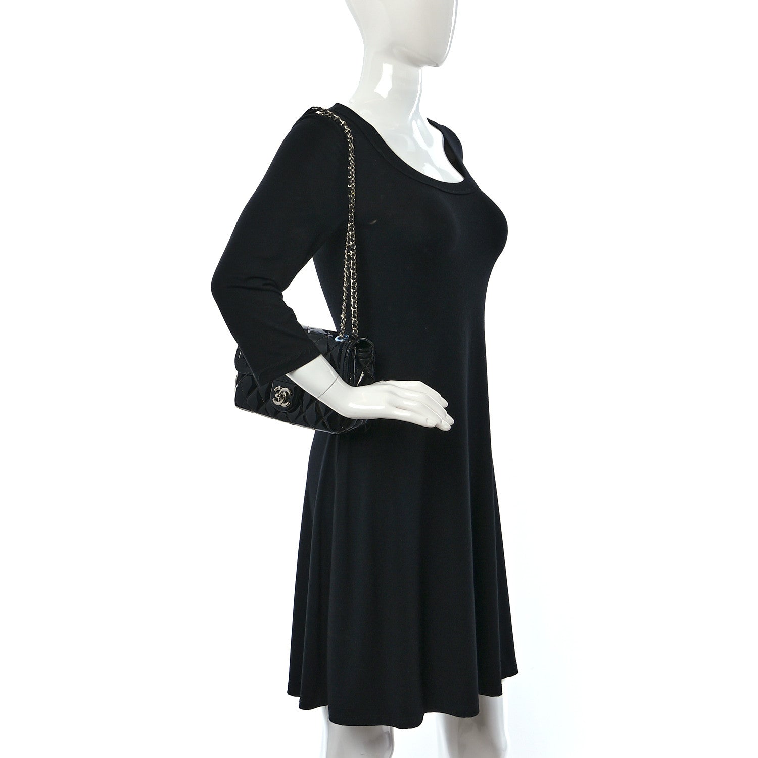 Chanel Patent Quilted Small Coco Shine Flap Black 2 of 11