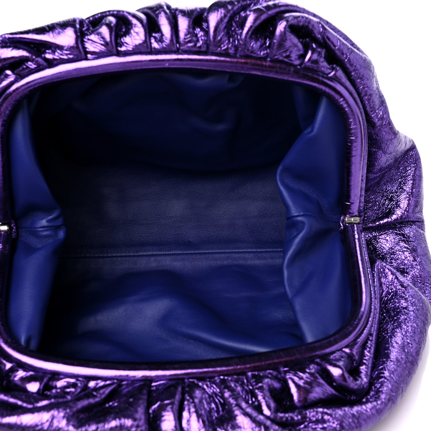 Metallic Crinkled Lambskin The Pouch Viola