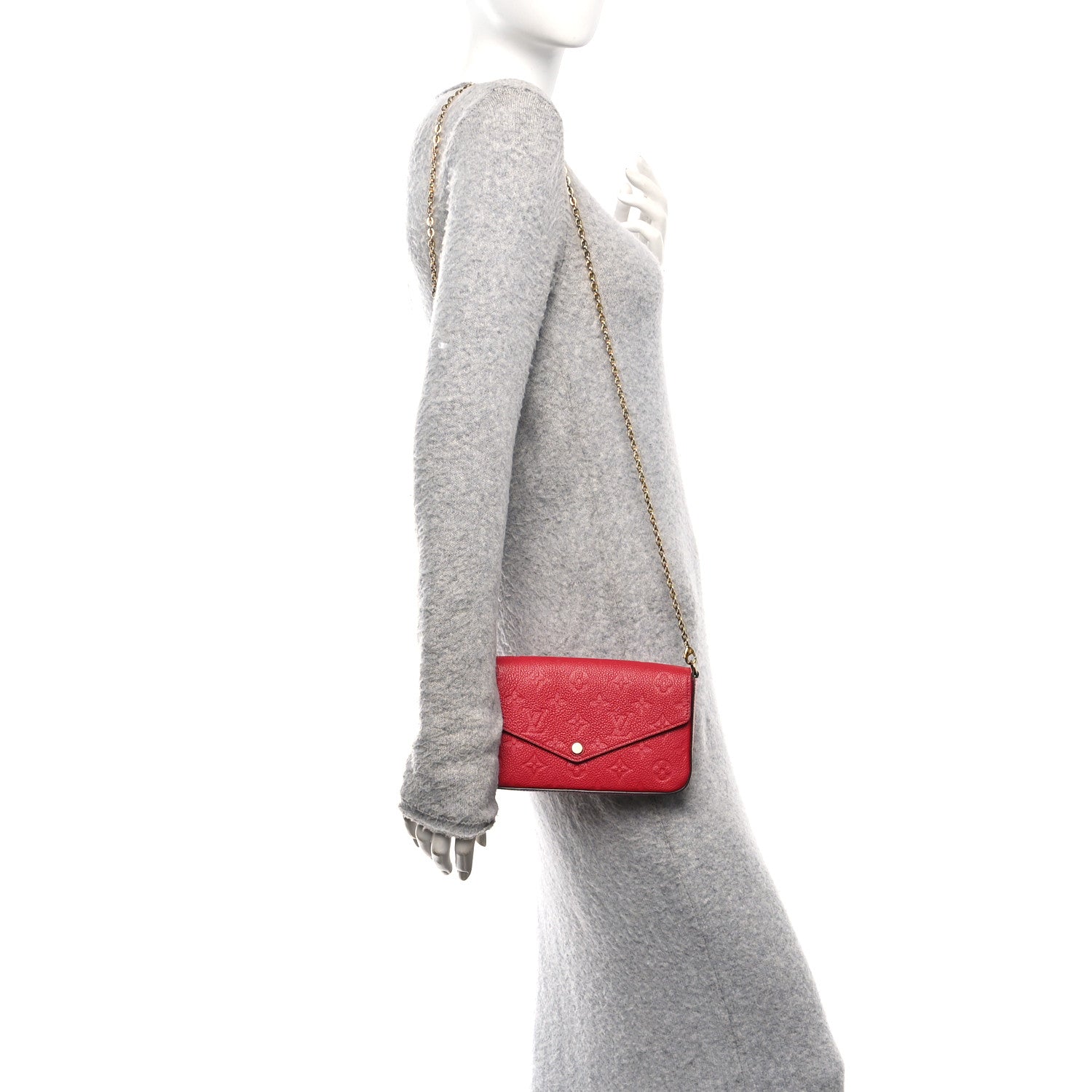 Louis Vuitton Empreinte Pochette Felicie Chain Wallet Scarlet 2 of 14