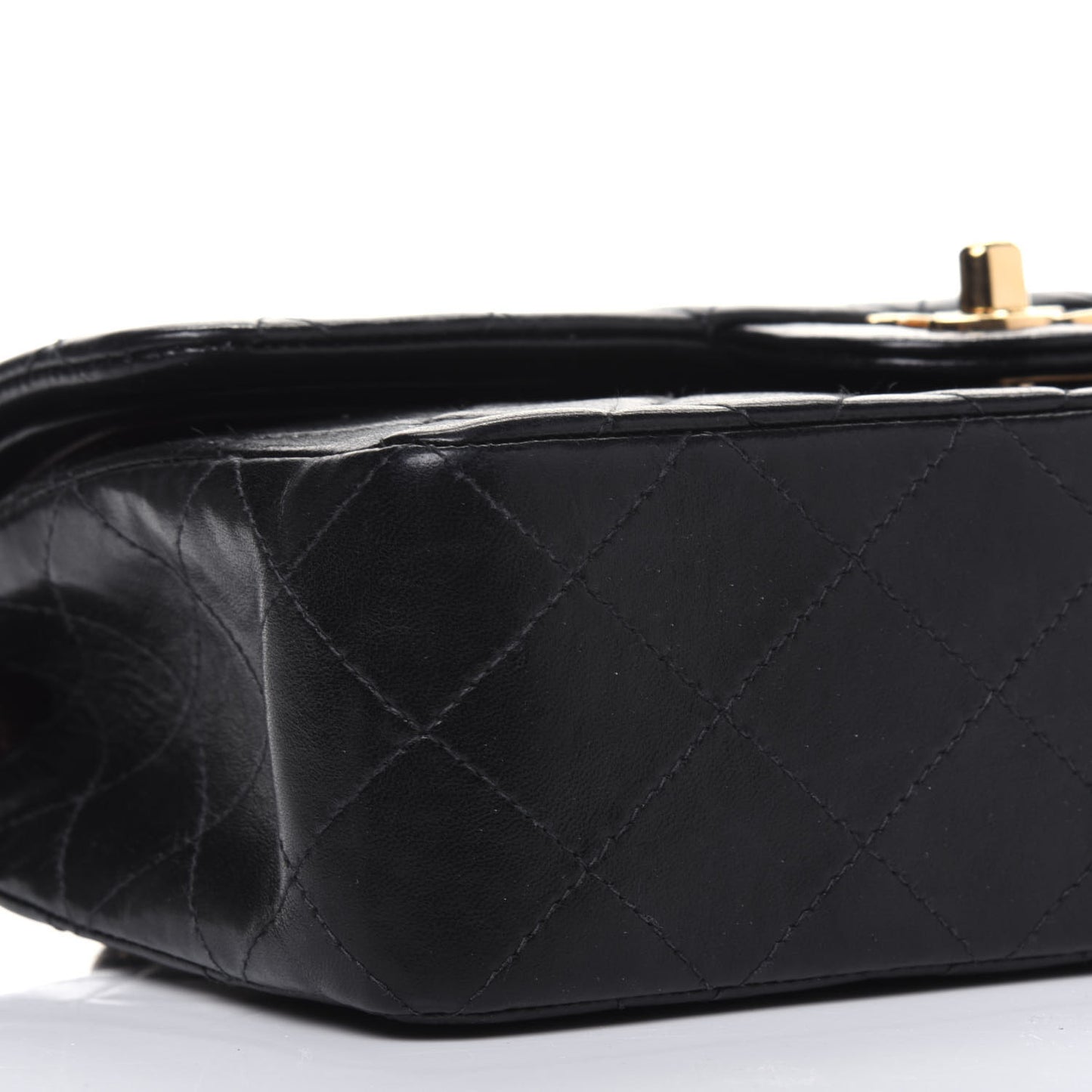Lambskin Quilted Small Double Flap Black