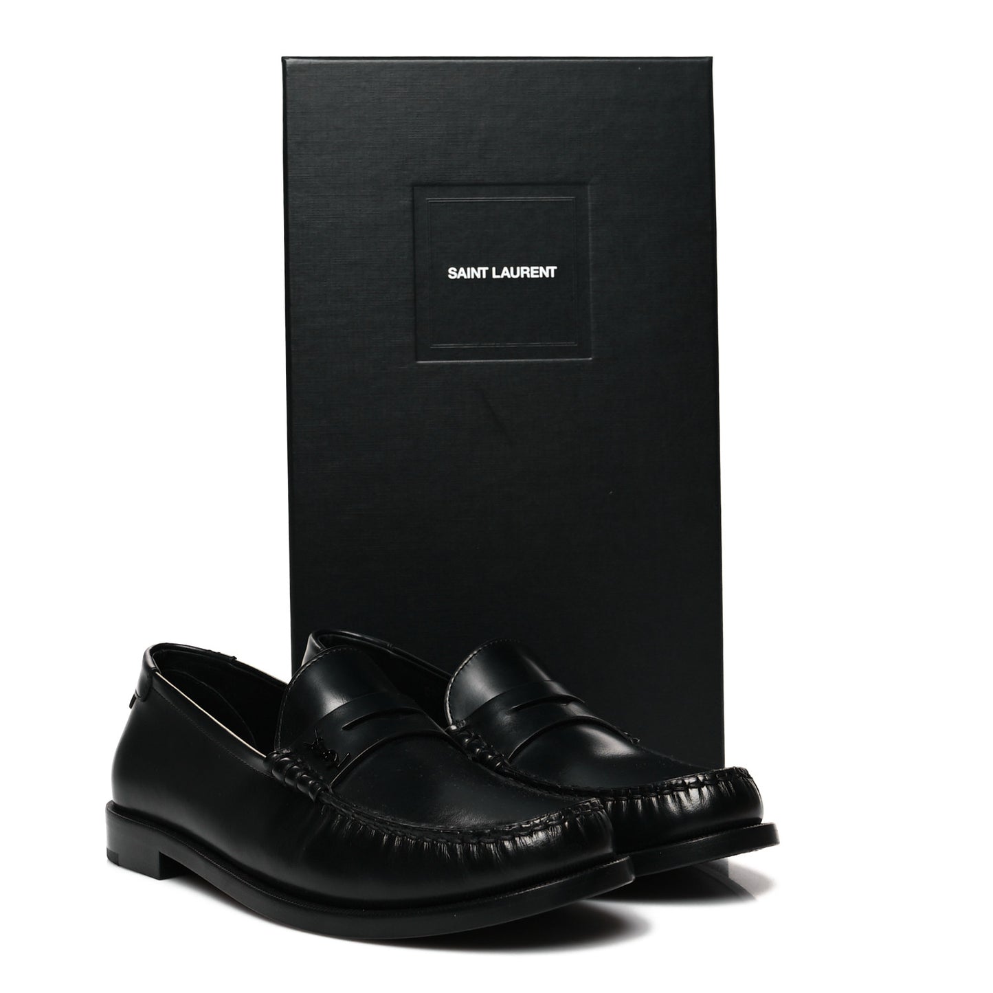 Smooth Calfskin Penny Loafers 40.5 Black