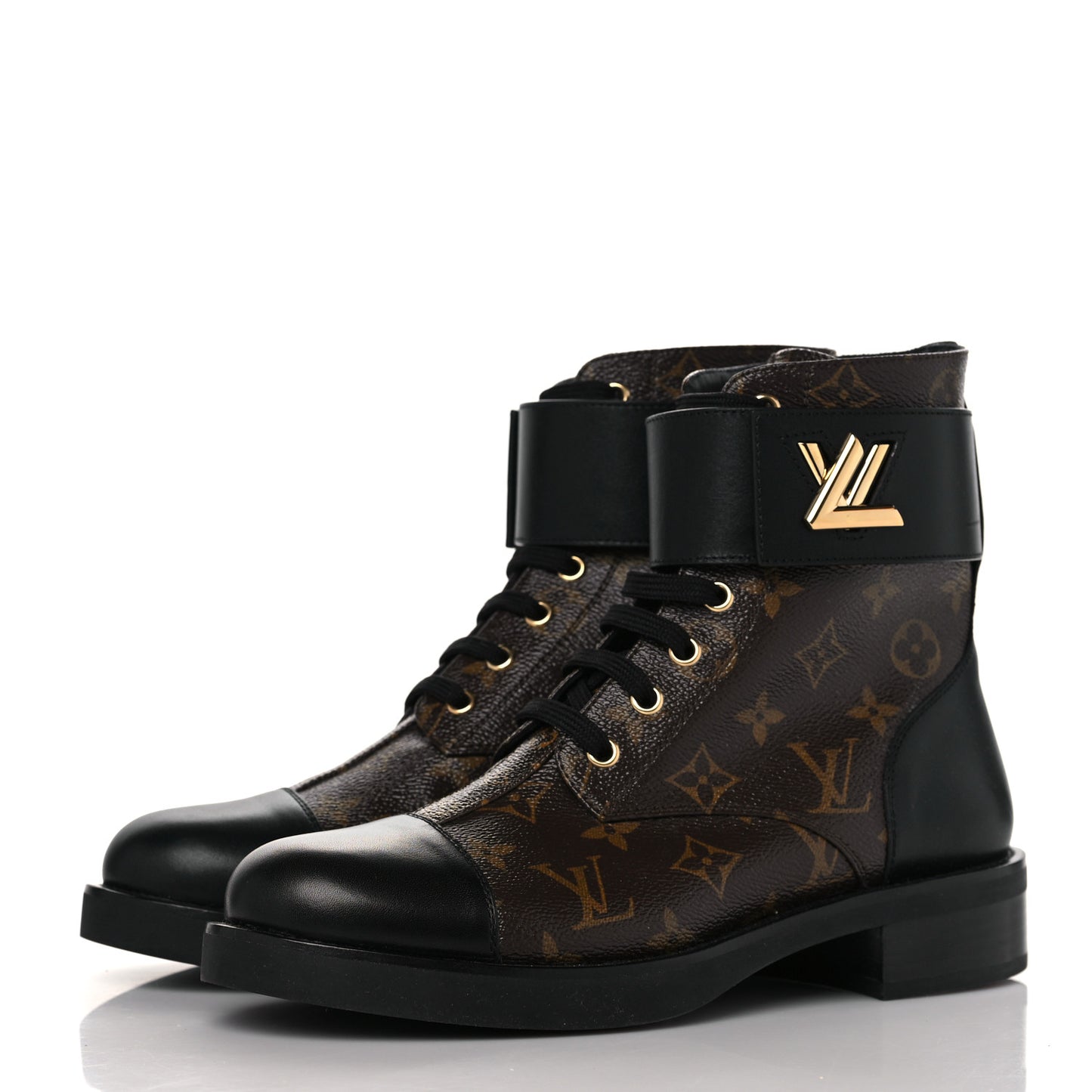 Calfskin Monogram Wonderland Flat Ranger Boots 40 Black
