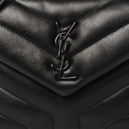 Saint Laurent Calfskin Y Quilted Monogram Monochrome Toy Loulou Crossbody Bag Black 8 of 11