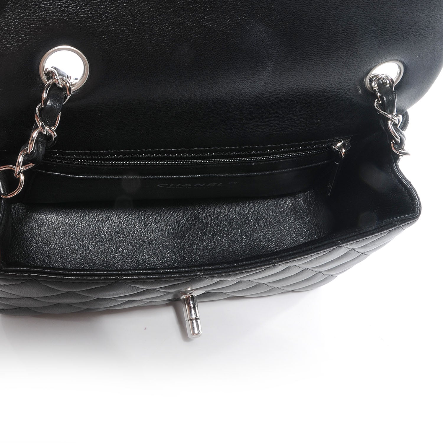Chanel Lambskin Quilted Mini Flap Black 7 of 9