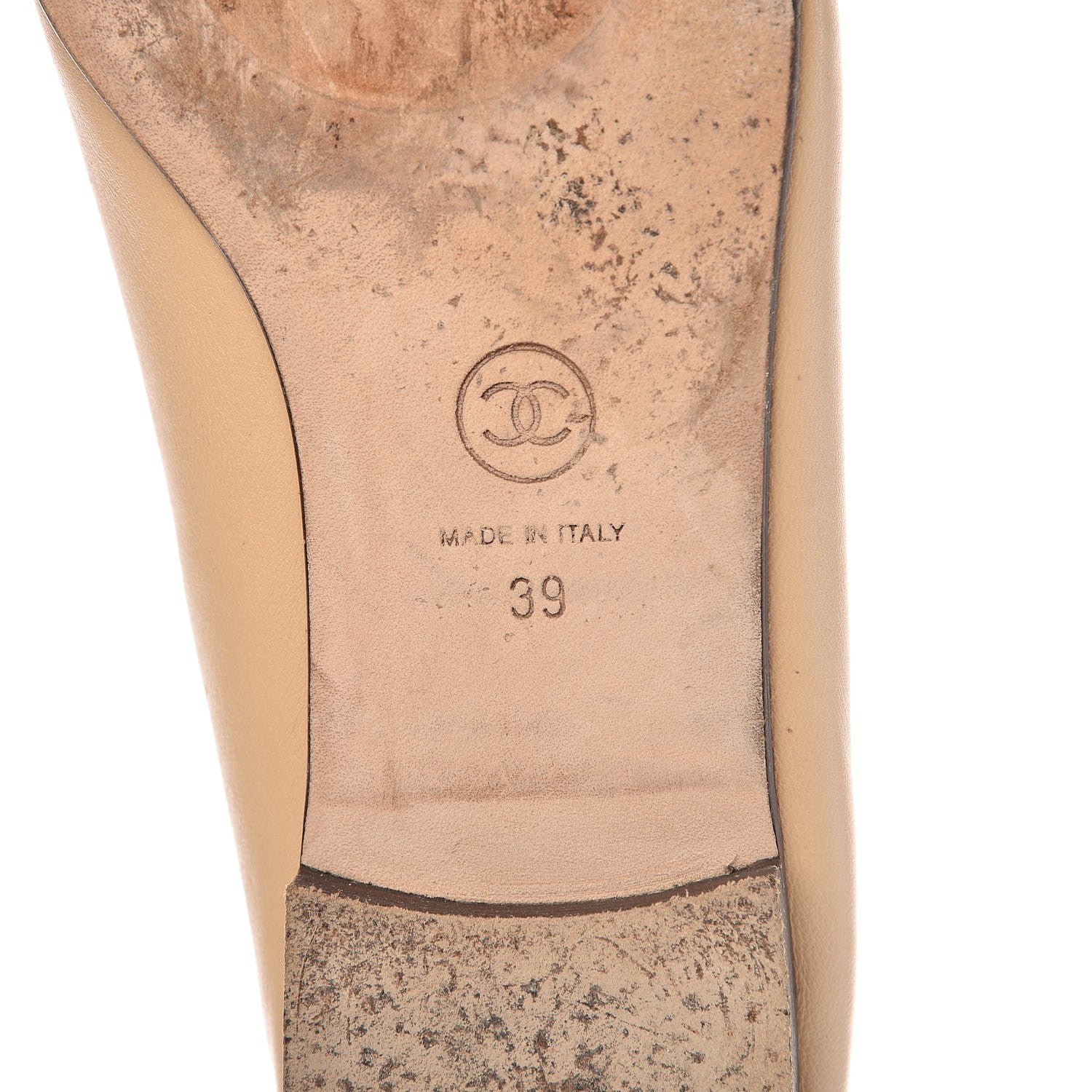 Chanel Lambskin Cap Toe Ballerina Flats 39 Beige Black 8 of 12
