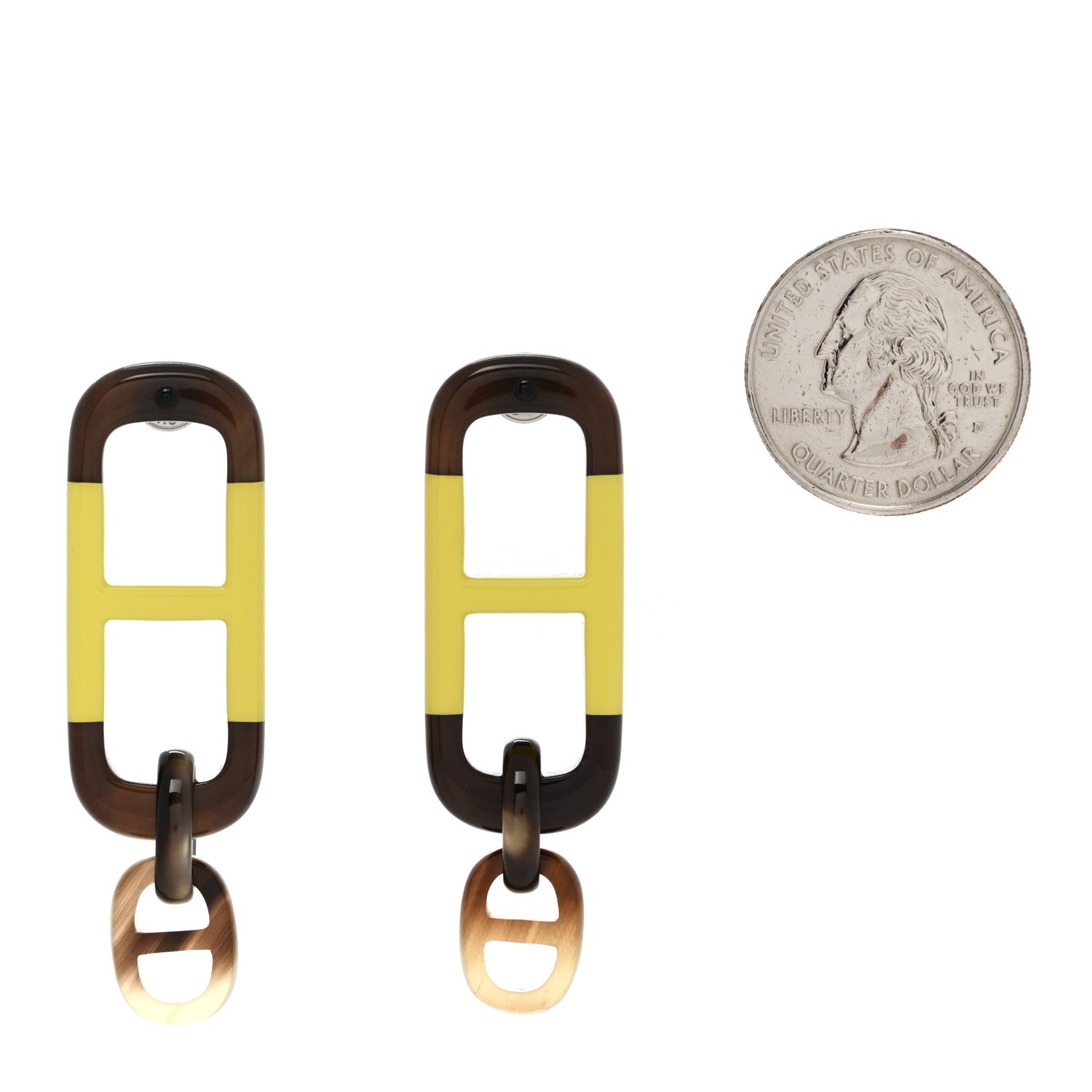 Hermes Buffalo Horn Palladium Earrings Multicolor 2 of 6