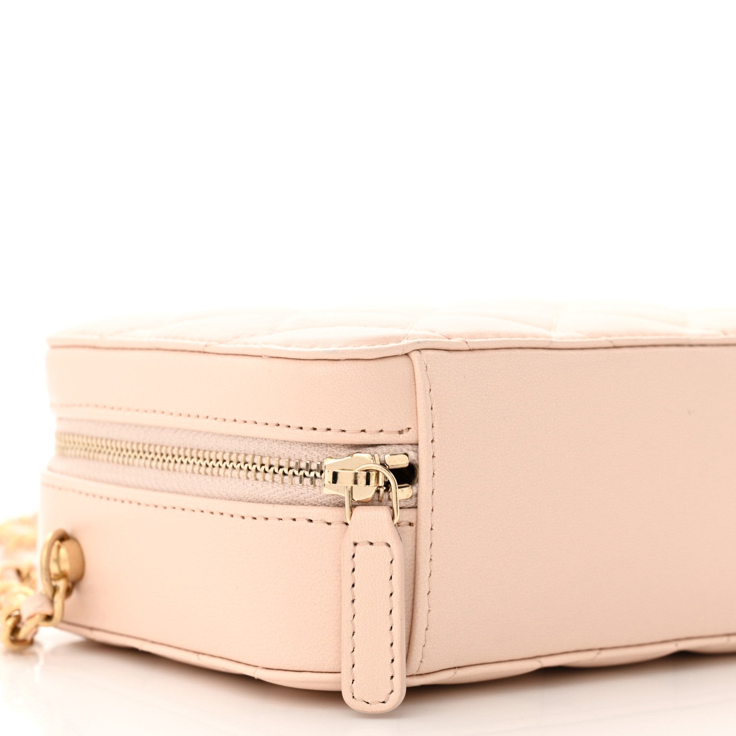 Chanel Lambskin Quilted CC Pearl Crush Camera Case Light Beige 9 of 11