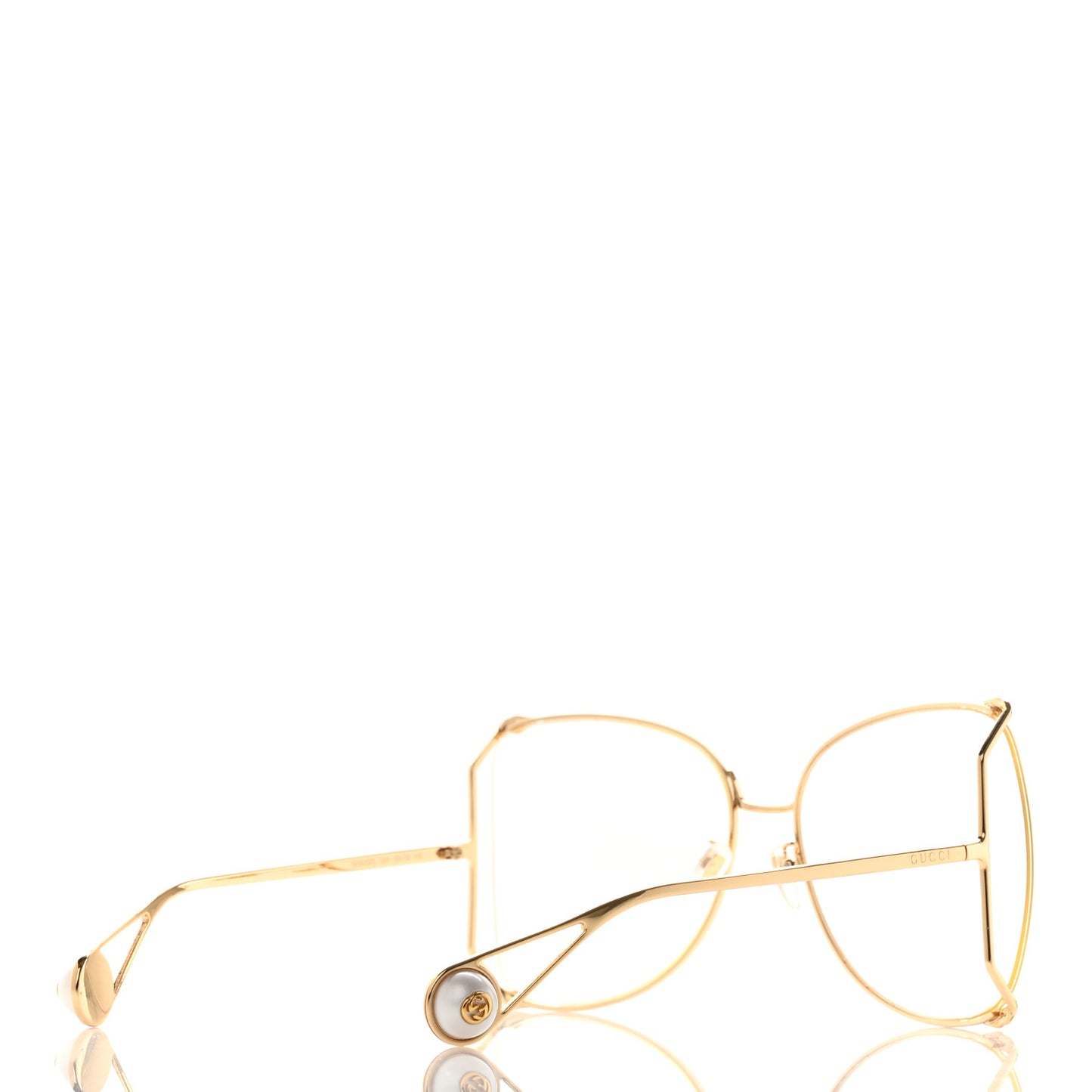 Metal Oversized Round Sunglasses GG0252S Gold