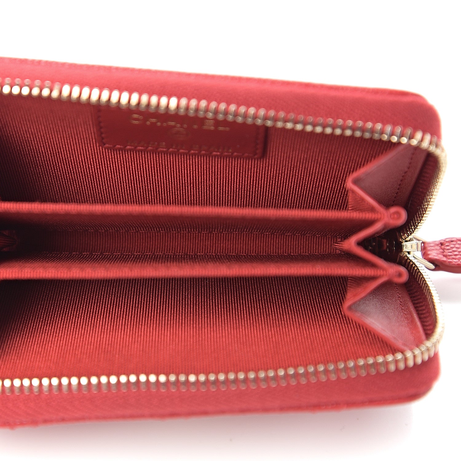 Chanel Caviar Quilted Zip Coin Purse Red 4 of 7
